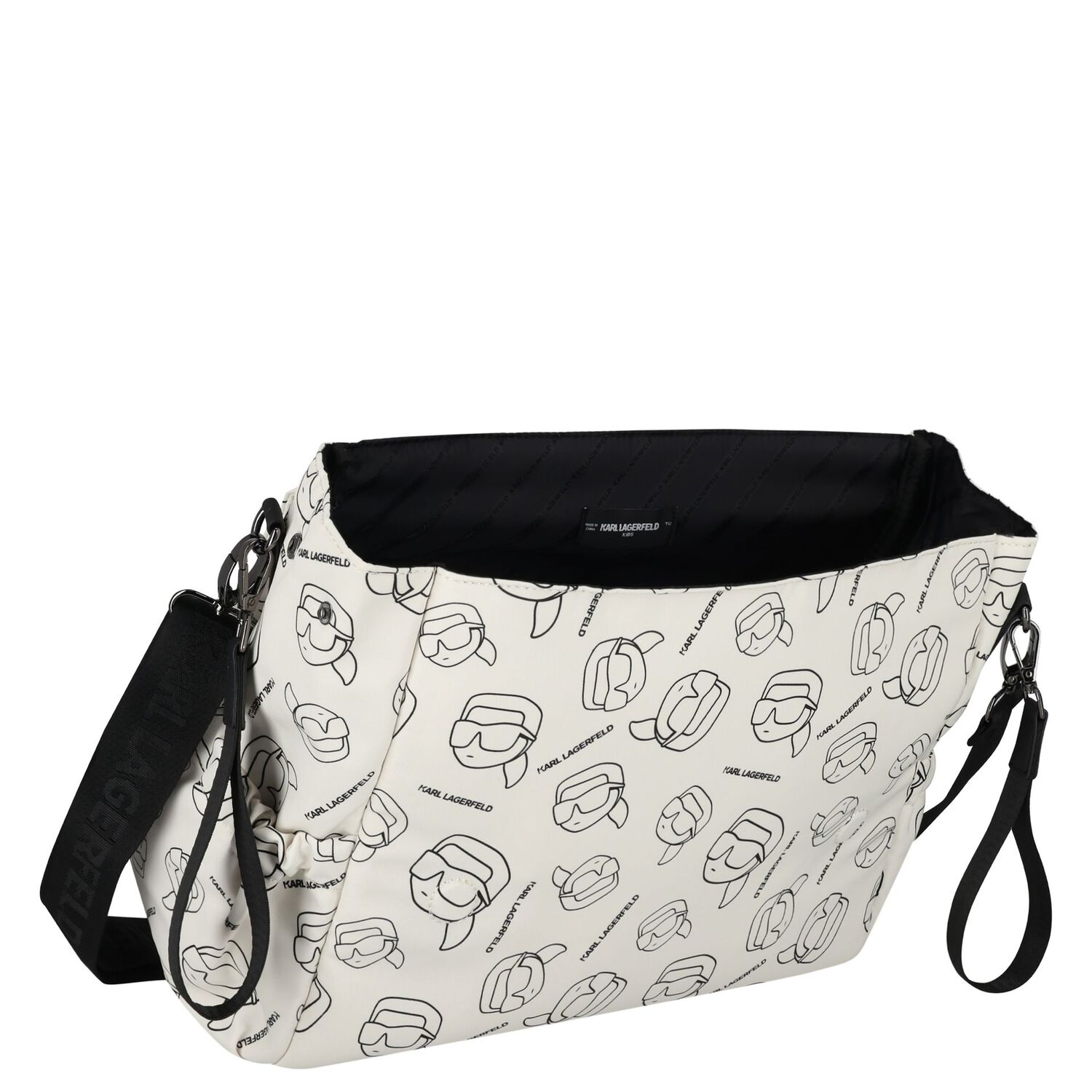 White Ikonik Karl Logo Changing Bag, 1, hi-res