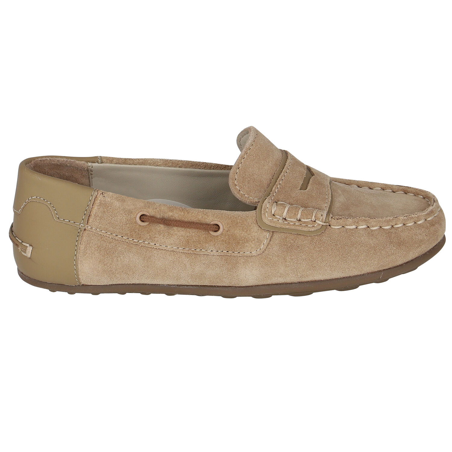 Boys Beige Suede Moccasins, 1, hi-res image number null