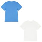 Boys White & Blue Cotton T-Shirts ( 2-Pack ), 2, hi-res