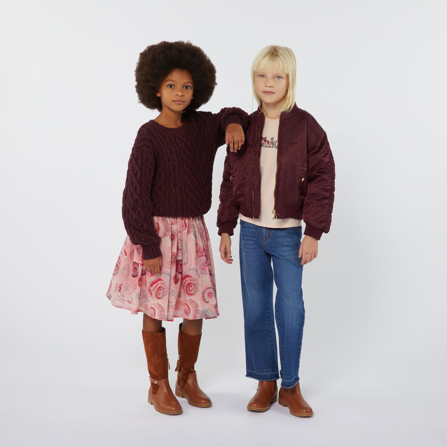 Girls Pink Logo Spiral Skirt, 1, hi-res