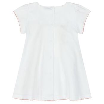 Baby Girls White & Pink Swan Dress