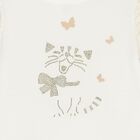 طقم تنورة بنات تول باللون العاجي والذهبي   , 1, hi-res