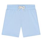 Younger Boys Blue Cotton Jersey Shorts, 4, hi-res
