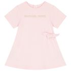 Younger Girls Pink Logo Dress , 1, hi-res