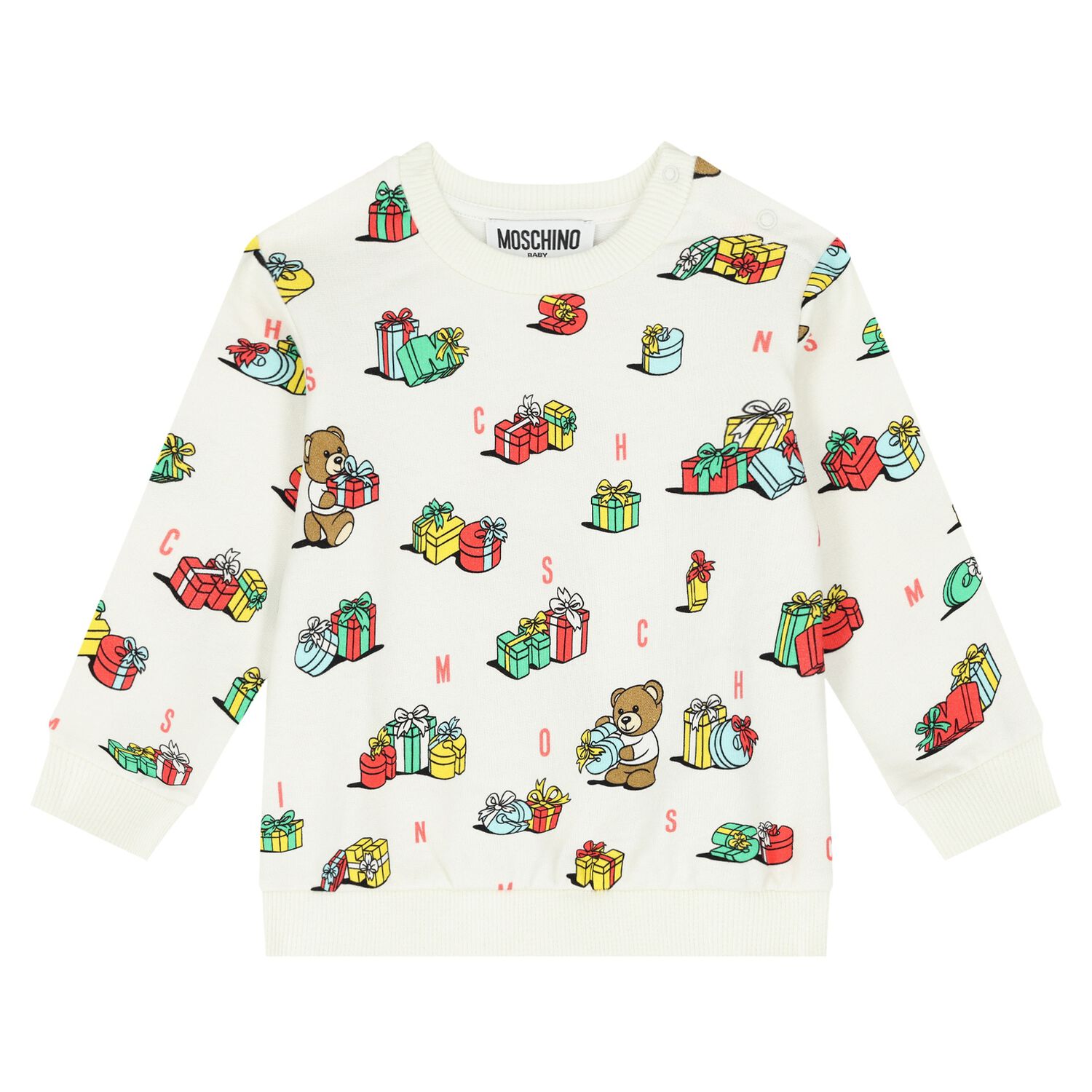 سويتشيرت بشعار تيدي باللون العاجي , 1, hi-res image number null