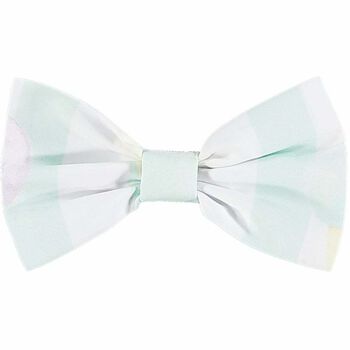Girls White & Green Hairbow