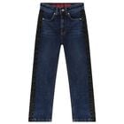 بنطلون جينز بنات باللون الأزرق, 1, hi-res