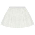 Girls Ivory Pleated Skirt, 1, hi-res