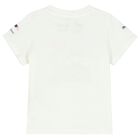 طقم أولاد شورت بالشعار باللون الأبيض والرمادي, 1, hi-res