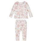 Baby Girls Pink & Ivory Toile De Jouy Pyjamas, 3, hi-res