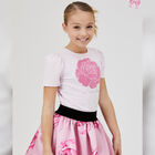 تيشيرت بنات بالشعار باللون الوردي, 2, hi-res