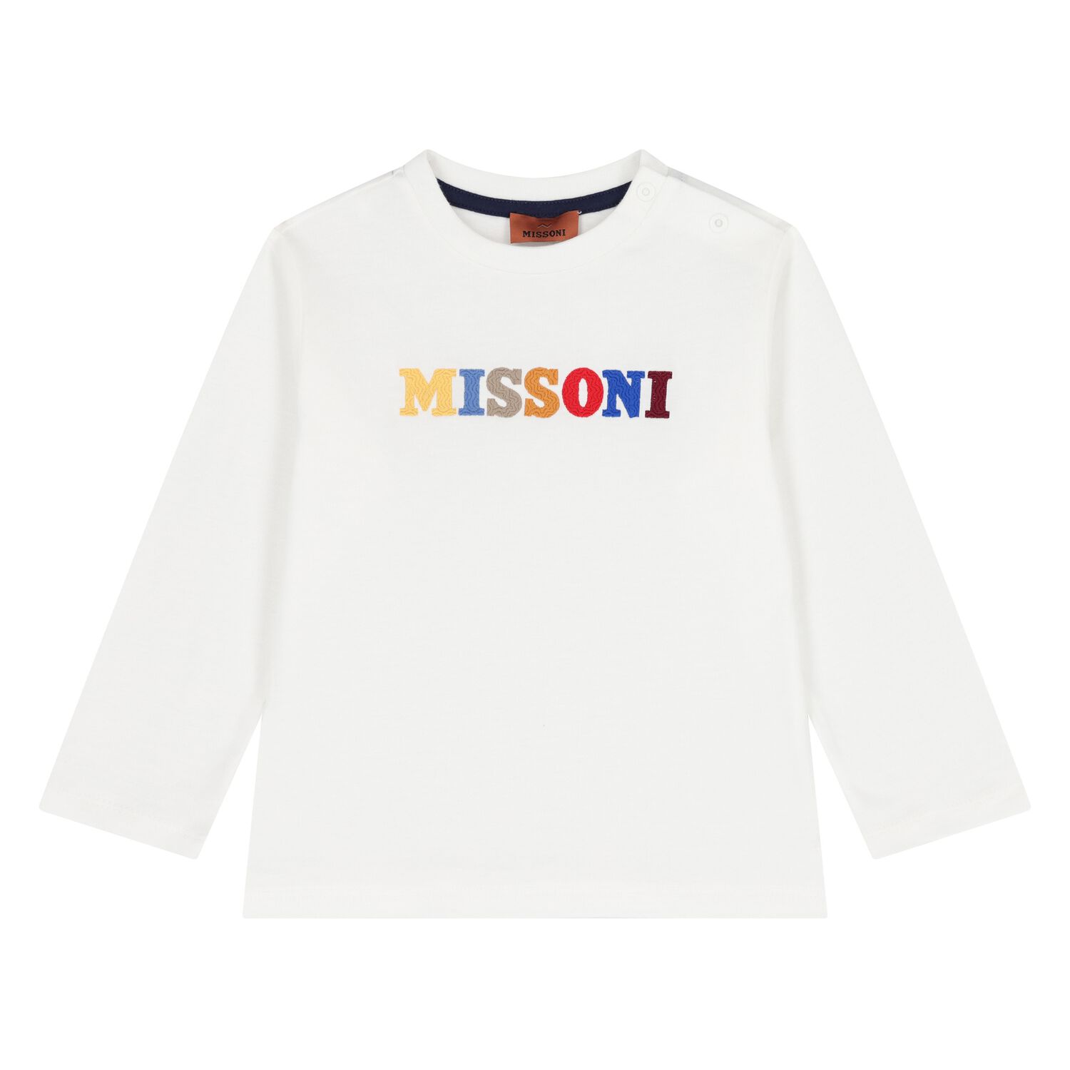 Younger Boys White Long Sleeve Top, 1, hi-res