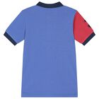 Boys Blue & Red Piqué Big Pony Polo Shirt, 1, hi-res