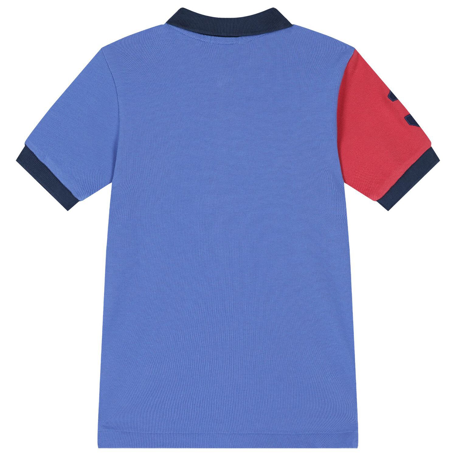 Boys Blue & Red Piqué Big Pony Polo Shirt, 1, hi-res image number null