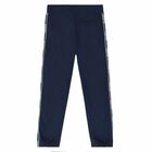 Boys Navy Logo Joggers, 1, hi-res
