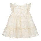 Baby Girls Beige Heart Tulle Dress, 1, hi-res
