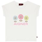 Girls White Floral Logo T-Shirt, 1, hi-res