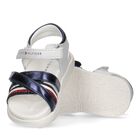 Girls White & Blue Striped Sandals, 1, hi-res