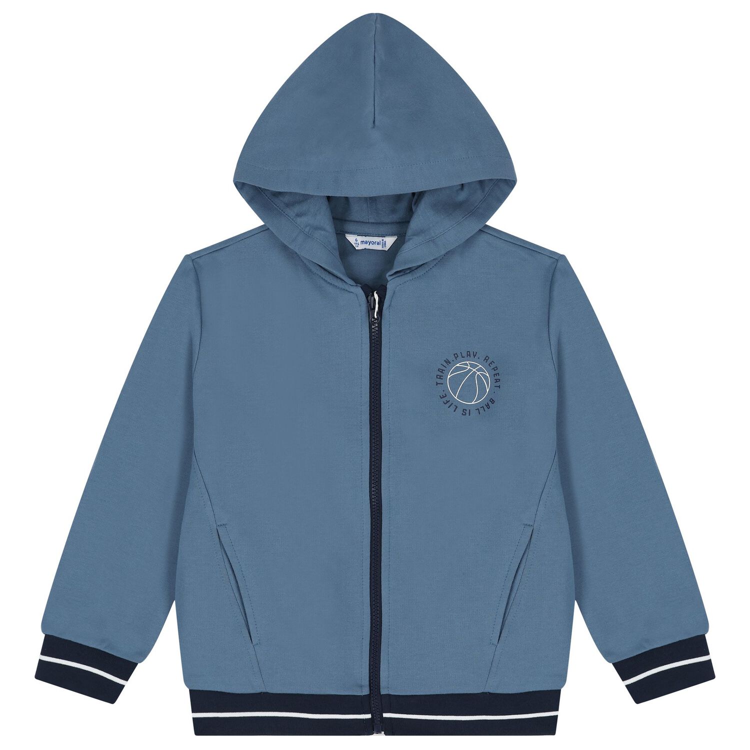Boys Blue & Navy Blue Basketball Tracksuit, 1, hi-res