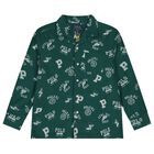 Boys Green & White Logo Shirt, 1, hi-res