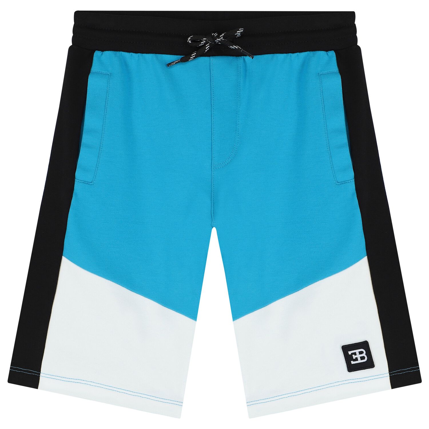 Boys Blue & White Logo Shorts, 2, hi-res