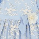 Girls Blue Embroidered Chiffon Dress, 1, hi-res