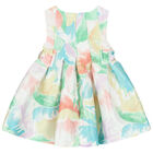 Younger Girls Multi-Colored Floral Satin Dress, 1, hi-res