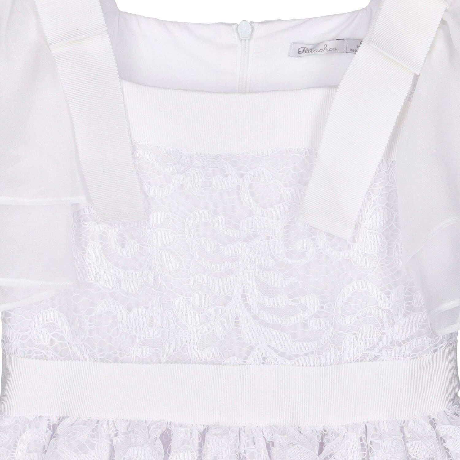 Girls White Lace Dress, 1, hi-res