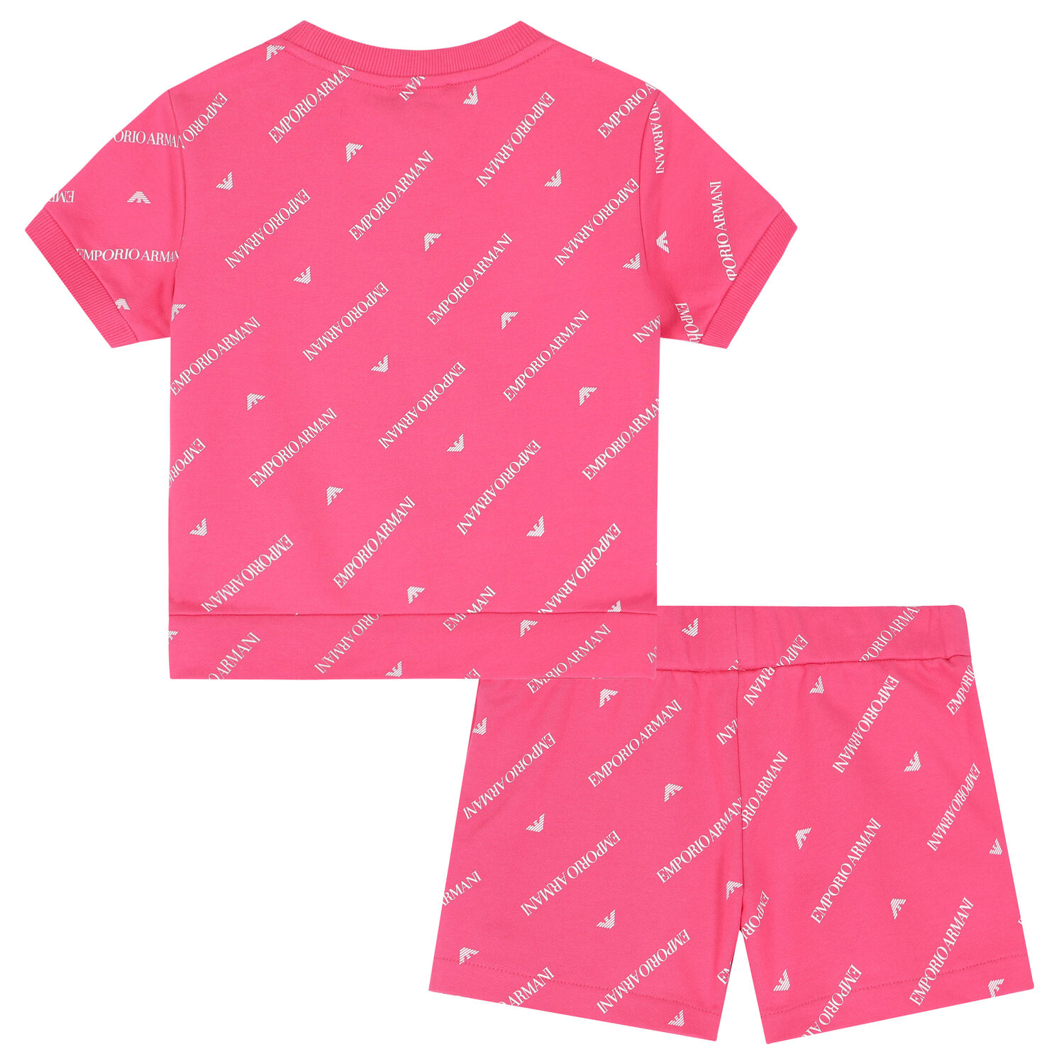 Girls Pink Logo Shorts Set, 1, hi-res image number null