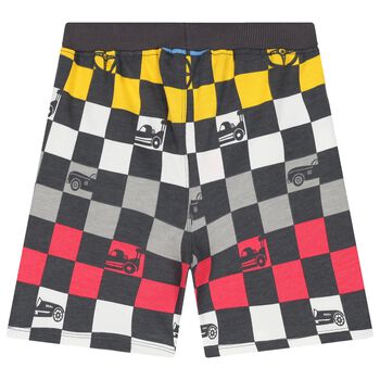 Boys White & Grey Hot Wheels Shorts Set