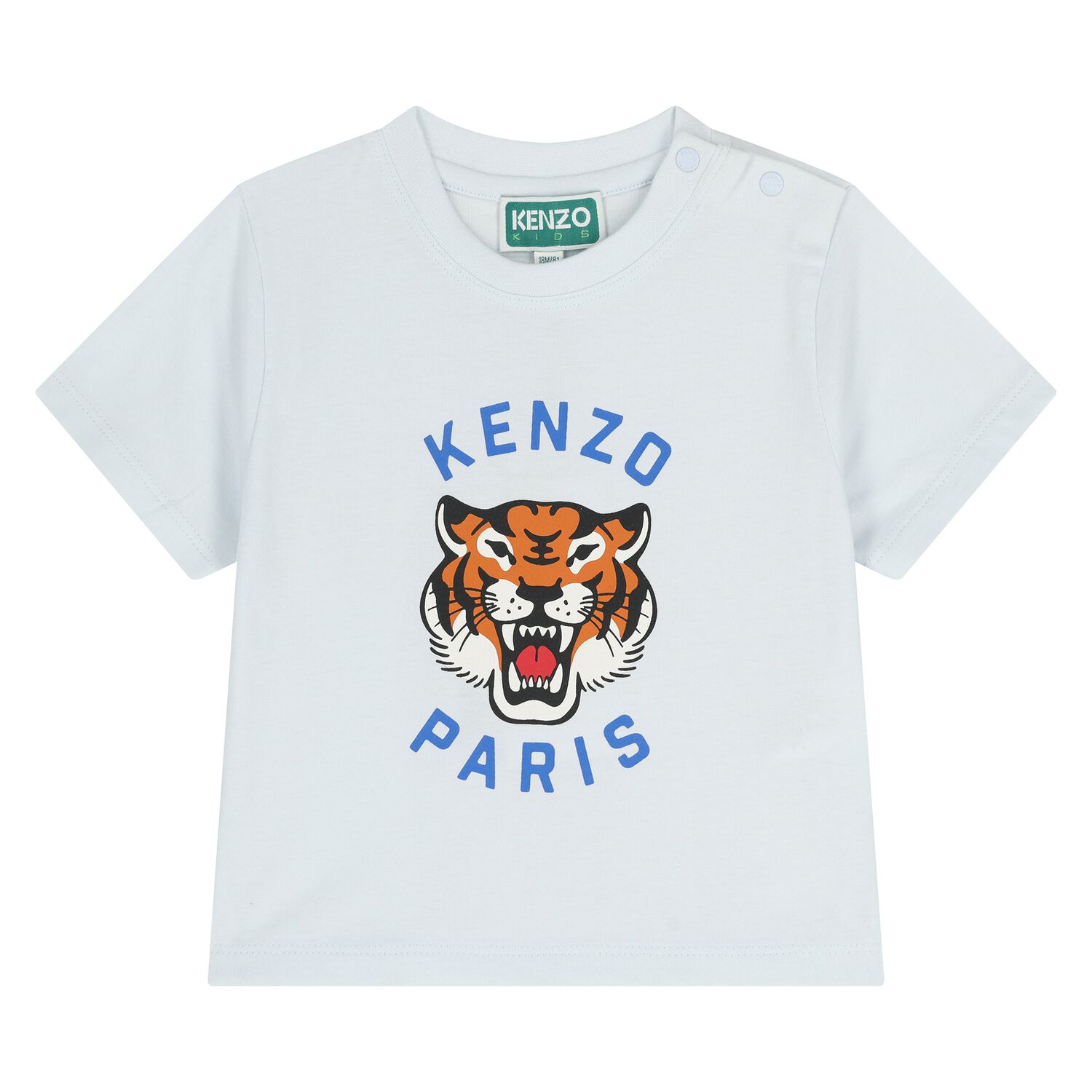 Younger Boys Blue Tiger Logo T-Shirt, 1, hi-res