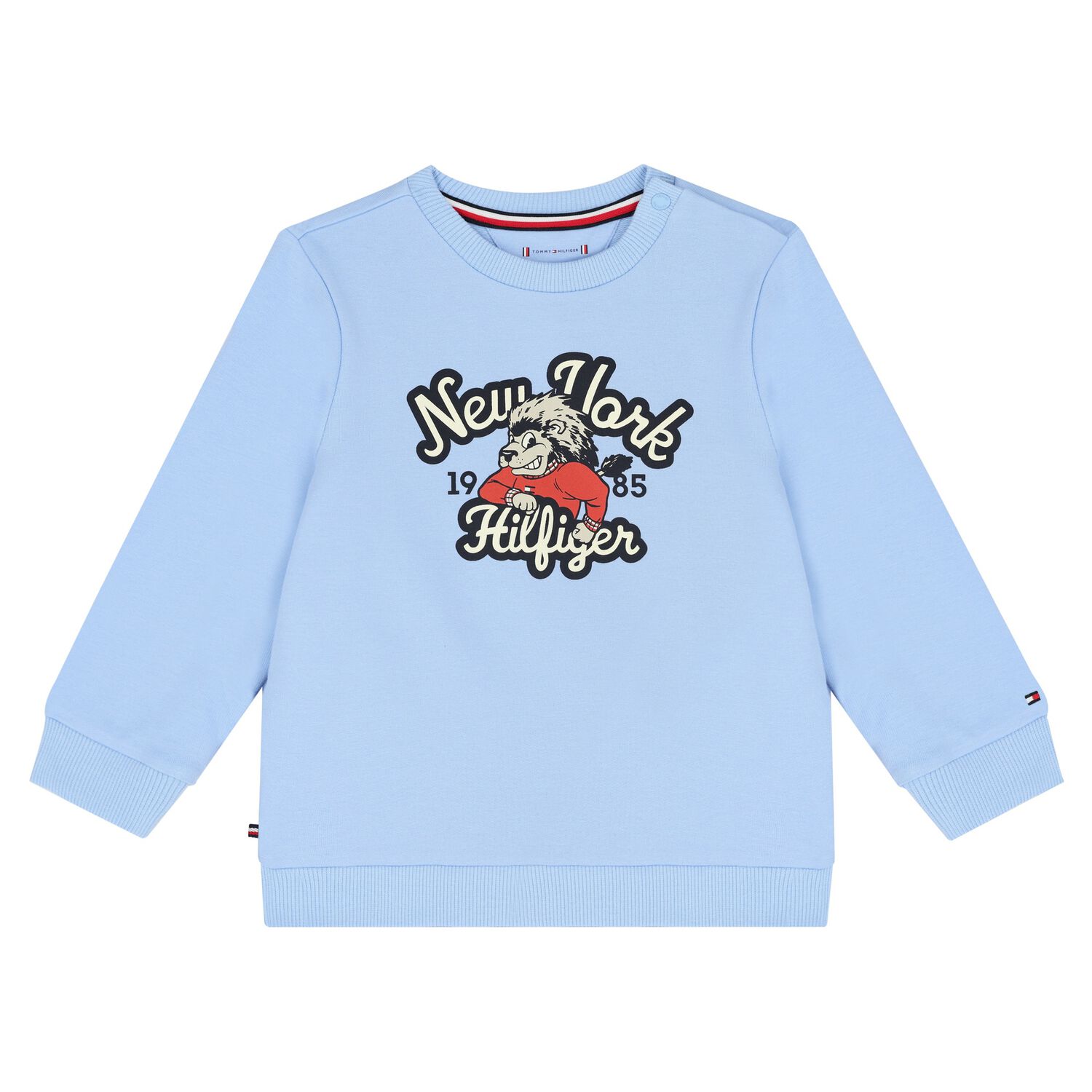 سويتشيرت أولاد بالشعار باللون الأزرق, 1, hi-res image number null