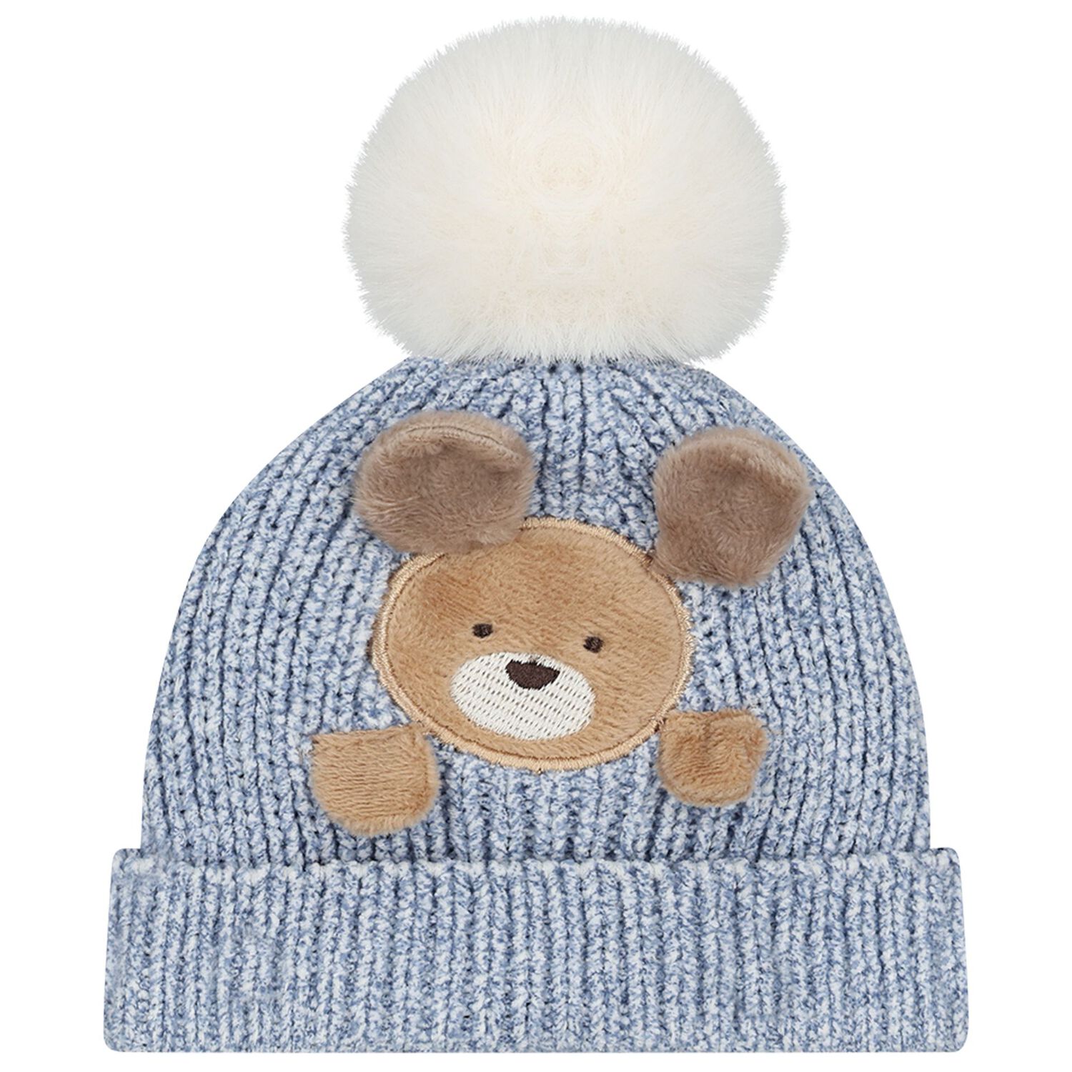 Baby Boys Blue Puppy Knitted Hat & Socks Set, 3, hi-res
