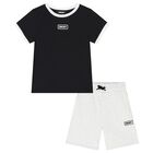 Boys Black & Grey Shorts Set, 1, hi-res