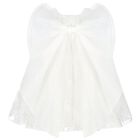Younger Girls White Flower Tulle Dress, 1, hi-res