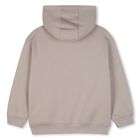 Boys Beige Logo Hooded Zip Up Top, 1, hi-res