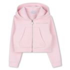 Girls Pink Logo Hooded Zip Up Top, 1, hi-res