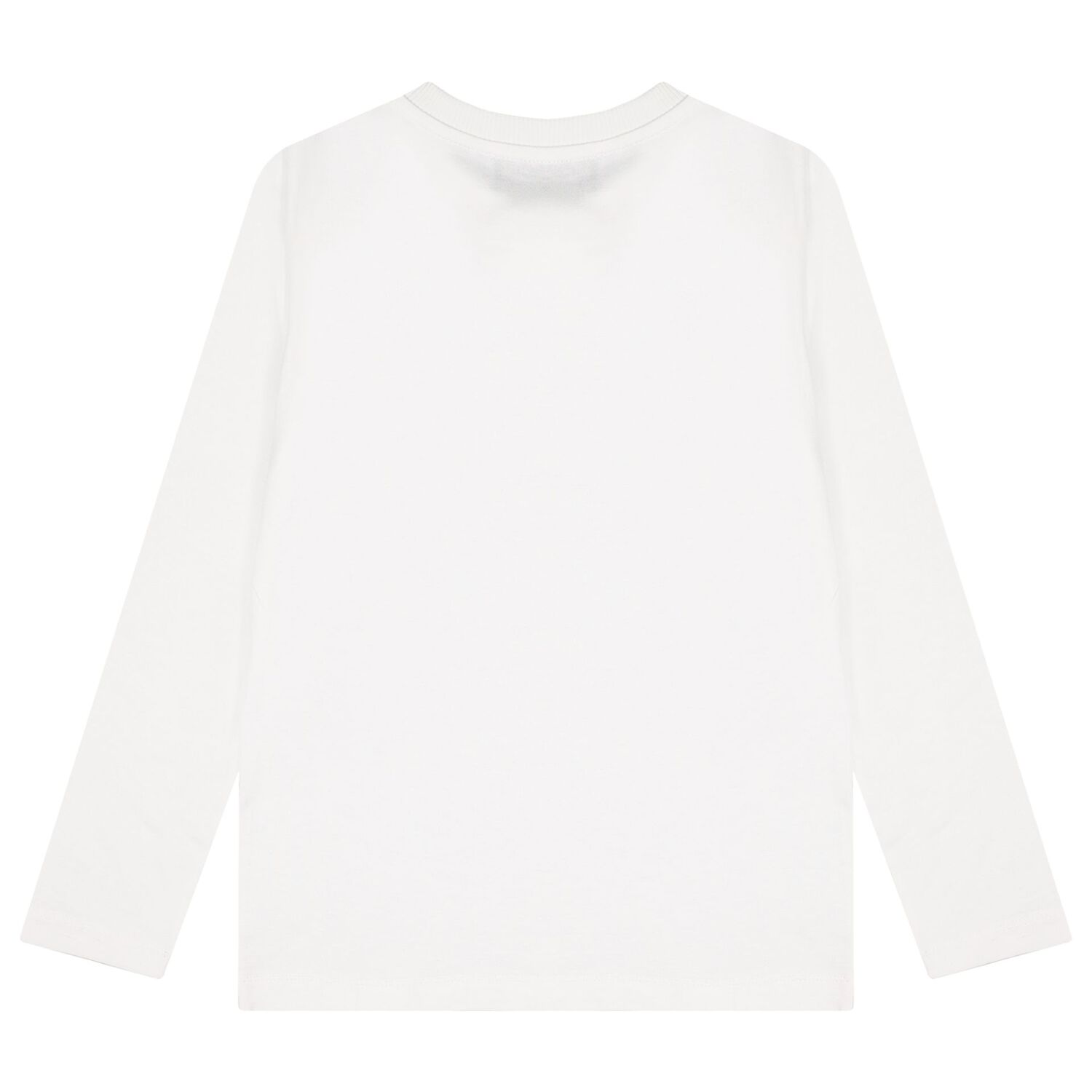 White Teddy Bear Logo Long Sleeve Top, 1, hi-res