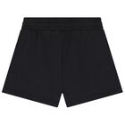 Girls Black Floral Shorts, 2, hi-res