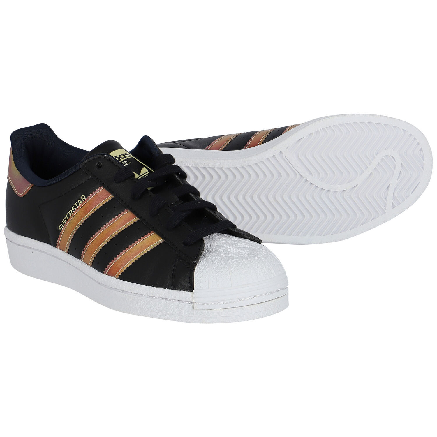 Black Iridescent Superstar Trainers, 1, hi-res