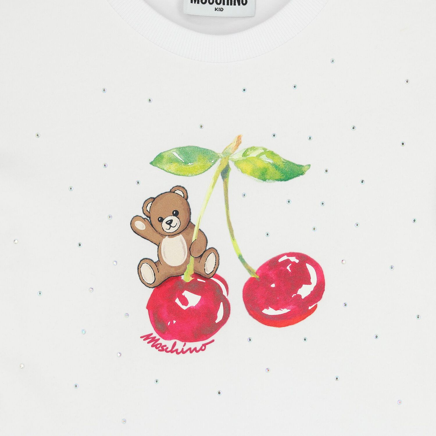 Girls White Teddy Bear T-Shirt, 3, hi-res