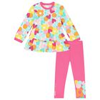 طقم بنات ليغنز بطبعة القلب باللون الوردي والأبيض, 1, hi-res