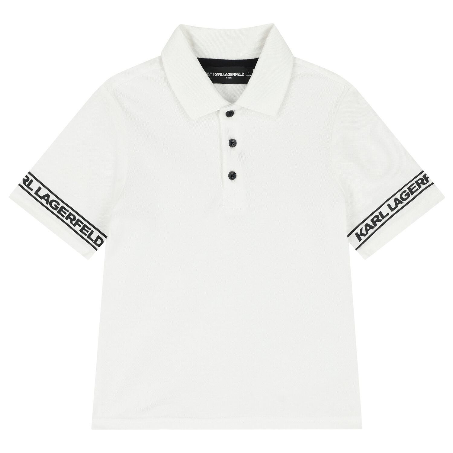 Boys White Logo Polo Shirt, 1, hi-res