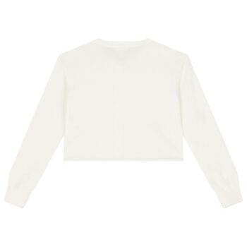 Girls Ivory Sequin Cardigan