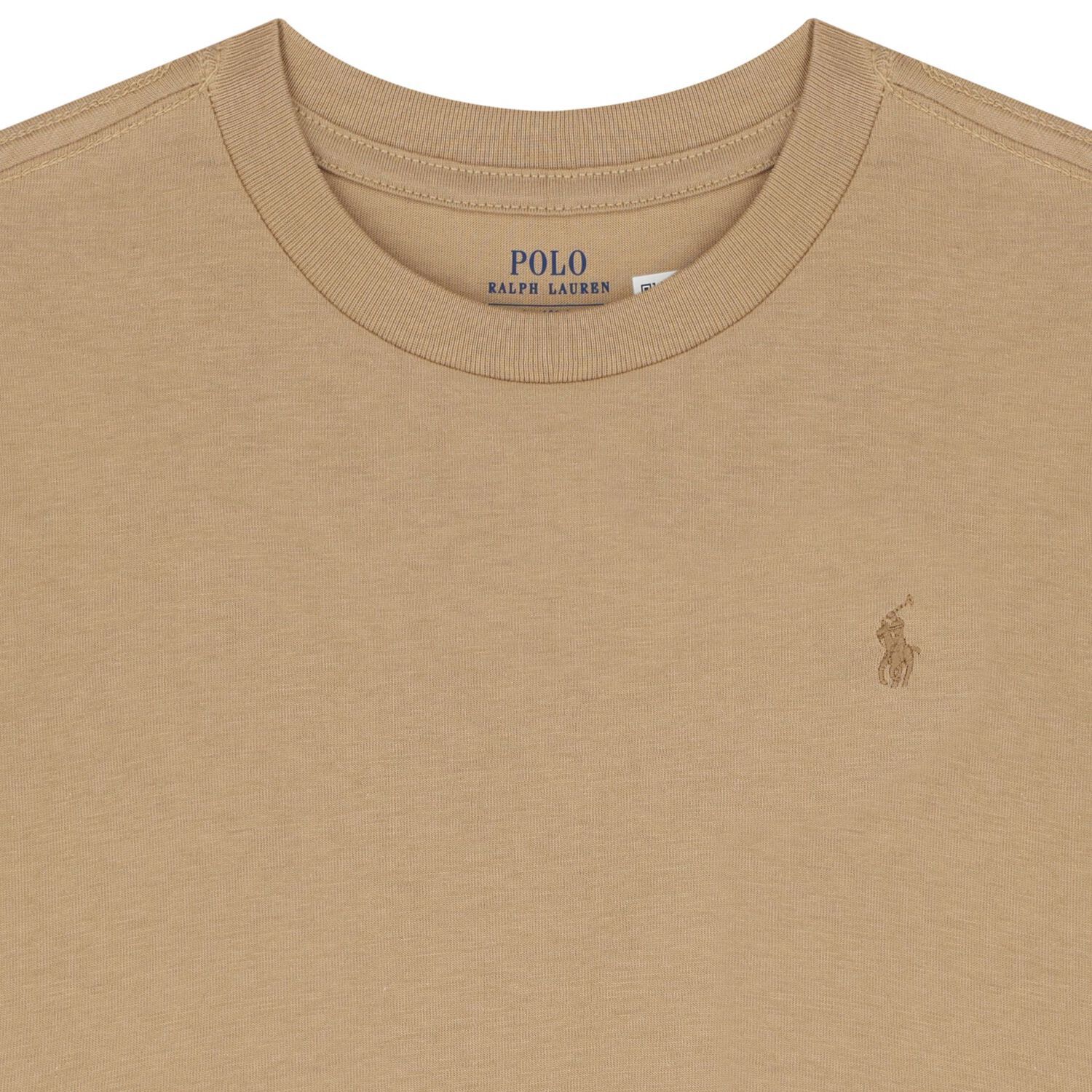 Boys Beige Logo T-Shirt, 1, hi-res
