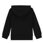 Boys Black Logo Hooded Top, 1, hi-res
