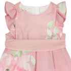 Younger Girls Pink Flower Dress, 1, hi-res