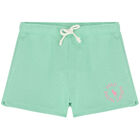 Girls Green Logo Shorts, 1, hi-res