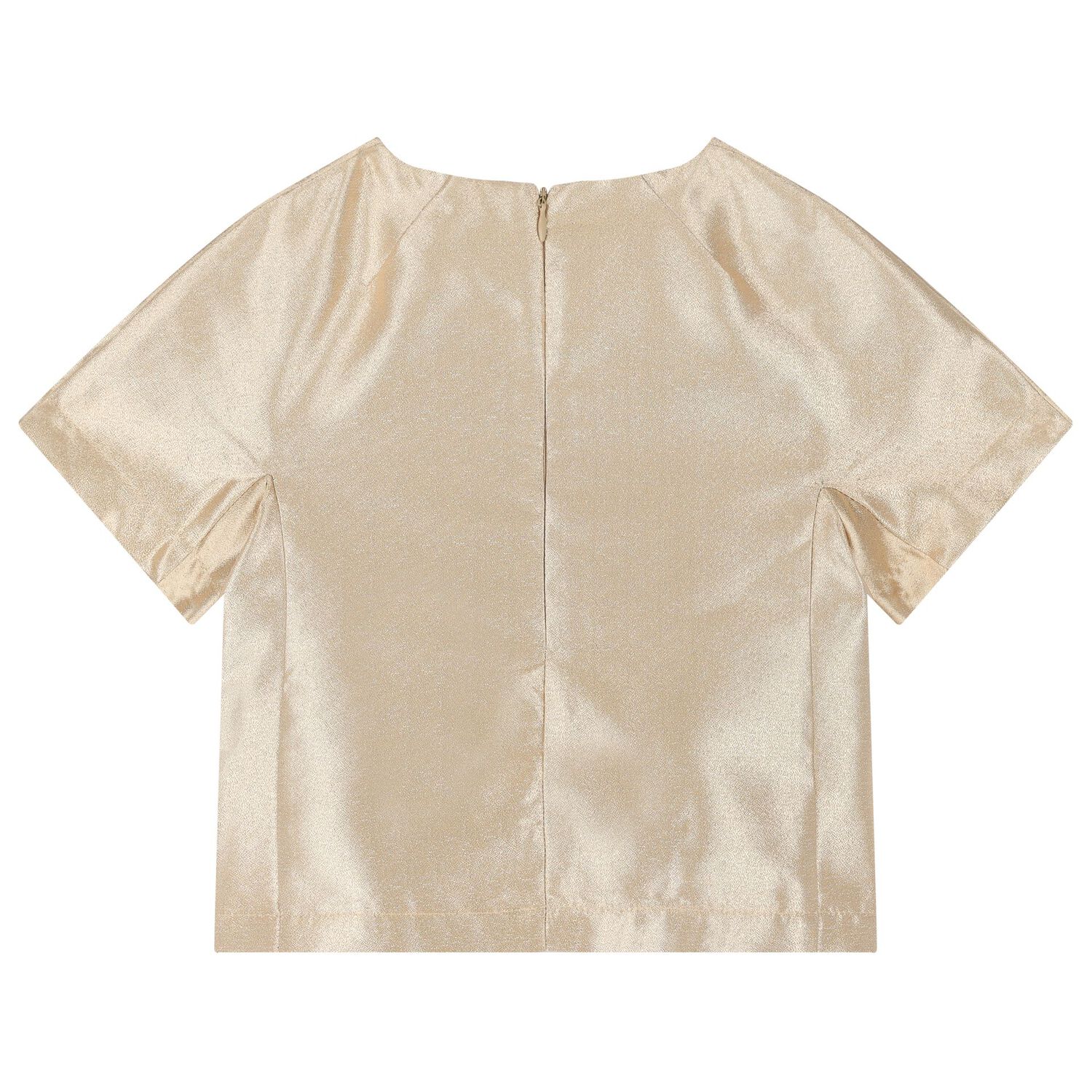 طقم تنورة للبنات بطبعة الزهور باللون الذهبي وبيضاء, 1, hi-res image number null