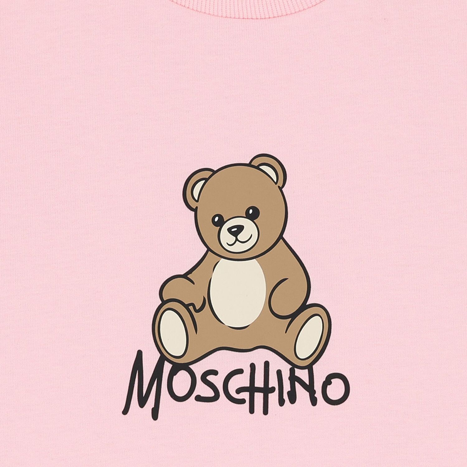Girls Pink Teddy Bear Logo T-Shirt, 3, hi-res